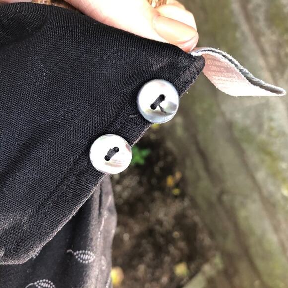 April Cornell Shell Button Front Leaf Print Tie Waist Jumpsuit - Picture 10 of 10